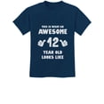 thumbnail image 1 of Tstars 12th Birthday T-Shirt - 'Awesome 12 Year Old' Graphic Tee - Youth Party Celebration Apparel - Perfect Tween Birthday Gift - Boys & Girls B-Day Wear - Premium Cotton Kids Shirt, 1 of 6