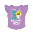 thumbnail image 1 of Tstars 3rd Birthday Baby Shark Shirt 3 Year Old Birthday Girl Toddler Girls Ruffle Sleeve Top 2T Lavender, 1 of 7