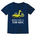 thumbnail image 1 of Tstars - 5th Birthday Tractor Construction Party Youth Kids T-Shirt X-Small Navy, 1 of 6