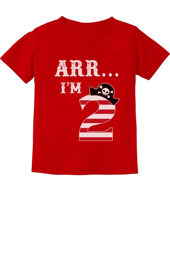 "Arr I'm 2" Pirate T-Shirt - Fun 2nd Birthday Gift for Toddlers - Unisex Kids Birthday Party Apparel - Perfect Present for Two-Year-Olds - Infant Celebration Tee