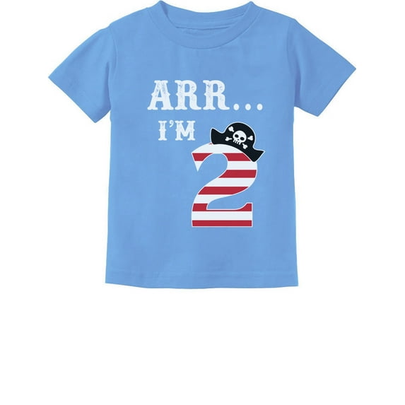 Tstars "Arr I'm 2" Pirate T-Shirt - Fun 2nd Birthday Gift for Toddlers - Unisex Kids Birthday Party Apparel - Perfect Present for Two-Year-Olds - Infant Celebration Tee