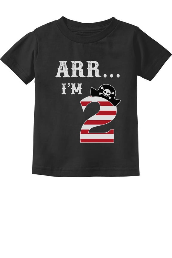 "Arr I'm 2" Pirate T-Shirt - Fun 2nd Birthday Gift for Toddlers - Unisex Kids Birthday Party Apparel - Perfect Present for Two-Year-Olds - Infant Celebration Tee