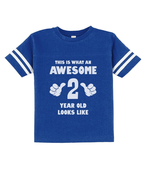 Awesome 2 Year Old Boys Unisex T-Shirt - Perfect 2nd Birthday Gift - Cute & Funny Toddler Jersey Tee - Baby Boy Humorous B-Day Party Top - Celebrate Two Years Old With Style
