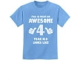 thumbnail image 1 of Tstars 'Awesome 4 Year Old' Unisex T-shirt - Ideal 4th Birthday Gift - Kid's Humor Birthday Tee - Celebration Party Wear - Comfortable Cotton Kids Apparel - Fun Birthday Shirt for Boys and Girls, 1 of 7