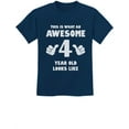 thumbnail image 1 of Tstars 'Awesome 4 Year Old' Unisex T-shirt - Ideal 4th Birthday Gift - Kid's Humor Birthday Tee - Celebration Party Wear - Comfortable Cotton Kids Apparel - Fun Birthday Shirt for Boys and Girls, 1 of 6