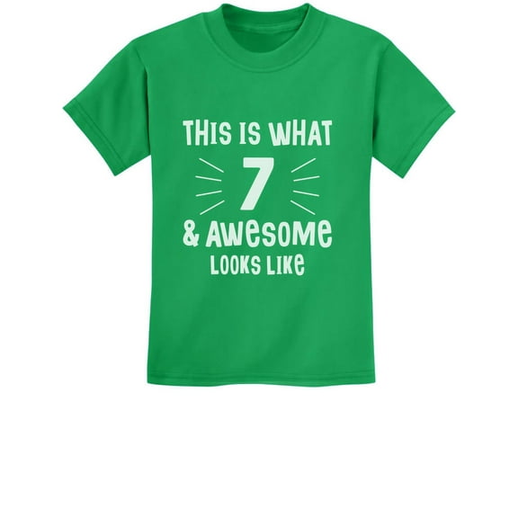 Tstars Awesome 7 Year Old T-Shirt - Perfect 7th Birthday Gift - Kids Birthday Clothes - Youth Party Tee - Celebratory B-Day Kids Shirt - Boys Unisex Birthday Apparel
