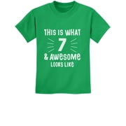 Tstars Awesome 7 Year Old T-Shirt - Perfect 7th Birthday Gift - Kids Birthday Clothes - Youth Party Tee - Celebratory B-Day Kids Shirt - Boys Unisex Birthday Apparel