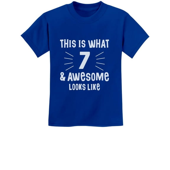 Tstars Awesome 7 Year Old T-Shirt - Perfect 7th Birthday Gift - Kids Birthday Clothes - Youth Party Tee - Celebratory B-Day Kids Shirt - Boys Unisex Birthday Apparel
