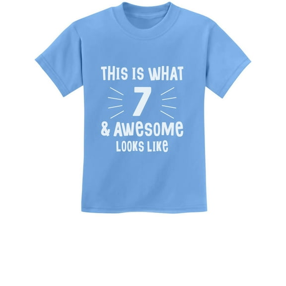 Tstars Awesome 7 Year Old T-Shirt - Perfect 7th Birthday Gift - Kids Birthday Clothes - Youth Party Tee - Celebratory B-Day Kids Shirt - Boys Unisex Birthday Apparel