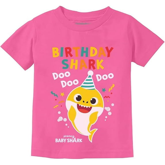 Tstars Baby Shark Themed Birthday T-Shirt for Toddlers - Fun Shark Print - Size 3T - Pink