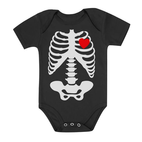 Tstars Baby Skeleton Outfit X-ray Heart Halloween Easy Costume Baby Bodysuit