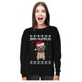 thumbnail image 1 of Tstars - Bah Humpug Funny Ugly Christmas Puppy Pug Dog Women Sweatshirt Small Black, 1 of 5