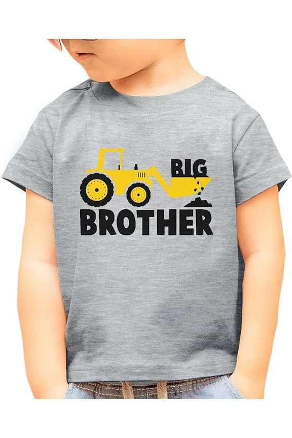 Big Brother Toddler Boys Shirt Pregnancy Announcement 4T Gray
