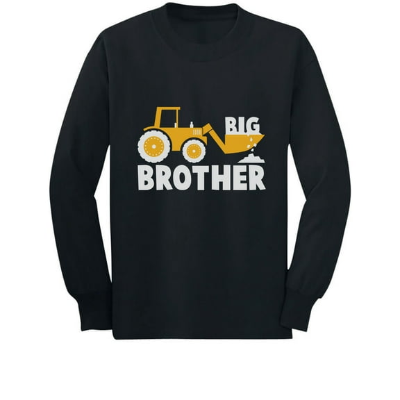Tstars Big Brother Tractor-Themed Toddler's Long-Sleeve T-shirt - Boys' Baby Announcement Graphic Tee - Gift for New Big Brother - Pregnancy Reveal-Themed Kids' Apparel - Perfect for Birthday Gifts