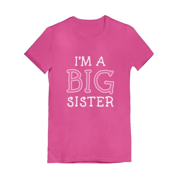 Tstars Big Sister Graphic Tee - Perfect Gift for New Siblings - Celebrate Family Expansion -Unique B-Day Present for Elder Sisters - Cute and Fun Way to Announce Pregnancy - Comfy Girls' T-Shirt -