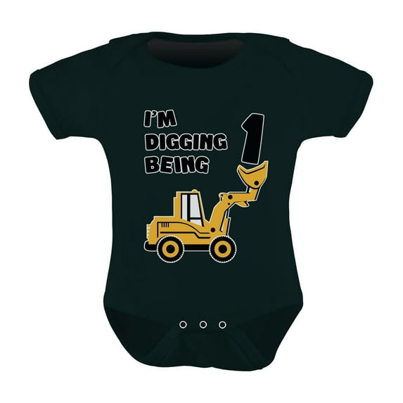 Tstars Boys 1st Birthday Gift Birthday Gift for 1 Year Old Bulldozer Construction Birthday Gifts for Baby Boy Birthday Party Birthday Outfit Infant Baby Boy B Day Baby Shower Bodysuit