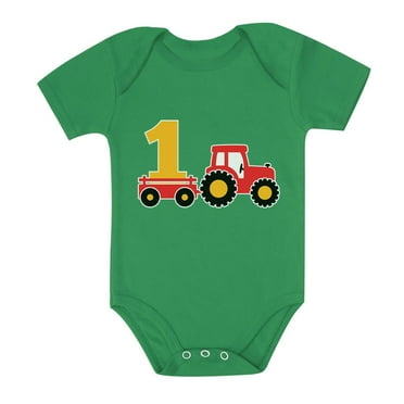 Tstars Boys 1st Birthday Gift - Adorable Tractor Themed Baby Bodysuit: Perfect Gift for One-Year-Old Birthday Boy, Comfortable & Easy to Wear