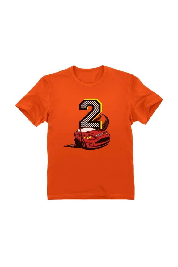Boys 2nd Birthday Gift Birthday Gift for 2 Year Old Graphic Tee Race Car Birthday Party Tshirt Birthday Shirts for Baby Boy B Day Toddler Kids T Shirt