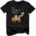 thumbnail image 1 of Tstars Boys' 2nd Birthday T-Shirt - Bulldozer Construction Design - Two Handsome Graphic - Size 2T - Black, 1 of 7