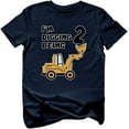 thumbnail image 1 of Tstars Boys' 2nd Birthday T-Shirt - Bulldozer Construction Design - Two Handsome Graphic - Size 4T - Navy, 1 of 7