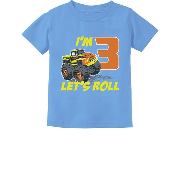 Tstars Boys' 3rd Birthday T-Shirt - Fun Truck Graphic Tee - Size 3T - California Blue