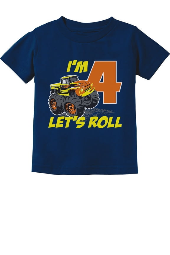 Boys 4th Birthday Truck T-Shirt - Perfect Birthday Gift for 4 Year Old - Toddler Kids Graphic Tee - Boy Birthday Party Apparel - Fun and Stylish B-Day Celebration Outfit