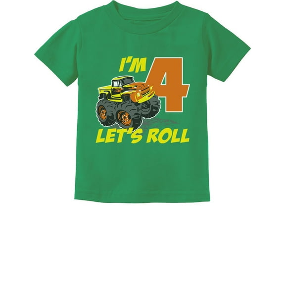 Tstars Boys 4th Birthday Truck T-Shirt - Perfect Birthday Gift for 4 Year Old - Toddler Kids Graphic Tee - Boy Birthday Party Apparel - Fun and Stylish B-Day Celebration Outfit