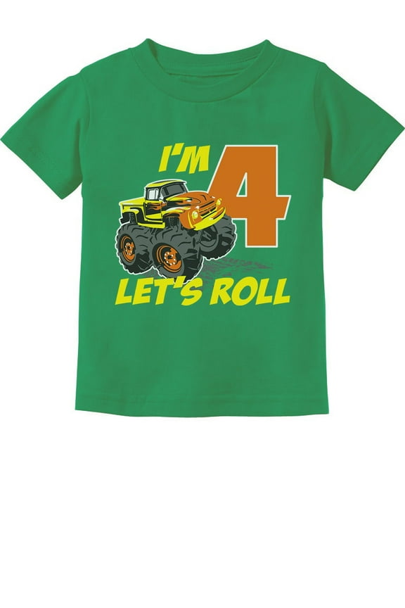 Boys 4th Birthday Truck T-Shirt - Perfect Birthday Gift for 4 Year Old - Toddler Kids Graphic Tee - Boy Birthday Party Apparel - Fun and Stylish B-Day Celebration Outfit
