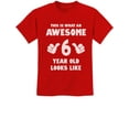 thumbnail image 1 of Tstars Boys' 6th Birthday T-Shirt - Awesome 6-Year-Old Graphic - Youth Party Gift - Size M - Red, 1 of 7