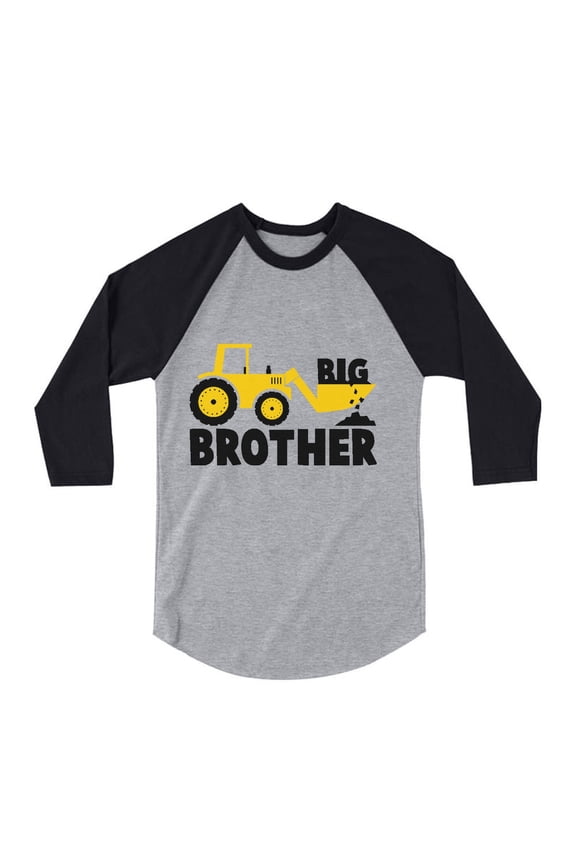 Boys Big Brother Shirt Big Brother Gift for Tractor Loving Birthday Graphic Tee Pregnancy Announcement Big Bro Gifts for Brother Toddler 3-4 Sleeve Baseball Jersey Shirt