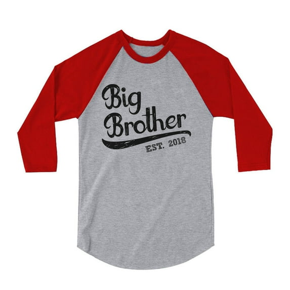 Tstars Boys Big Brother Shirt Gift for Big Brother 2021 Graphic Tee Sibling Pregnancy Announcement Big Bro Gifts for Brother 3-4 Sleeve Raglan Toddler Baby Shower Shirt