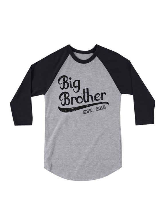 Boys Big Brother Shirt Gift for Big Brother 2021 Graphic Tee Sibling Pregnancy Announcement Big Bro Gifts for Brother 3-4 Sleeve Raglan Toddler Baby Shower Shirt