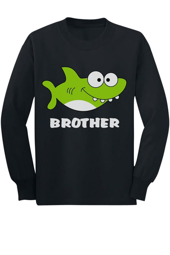 Boys Big Brother Shirt Gift for Big Brother Shark Shirt for Brother Toddler Kids Birthday Pregnancy Announcement Graphic Tee Big Bro Gifts for Brother Long Sleeve T Shirt