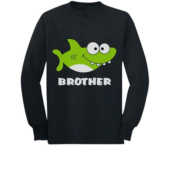 Tstars Boys Big Brother Shirt Gift for Big Brother Shark Shirt for Brother Toddler Kids Birthday Pregnancy Announcement Graphic Tee Big Bro Gifts for Brother Long Sleeve T Shirt