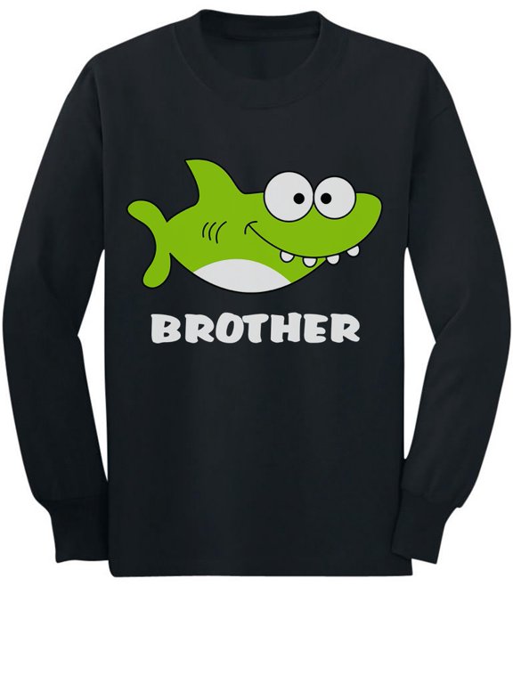 Boys Big Brother Shirt Gift for Big Brother Shark Shirt for Brother Toddler Kids Birthday Pregnancy Announcement Graphic Tee Big Bro Gifts for Brother Long Sleeve T Shirt