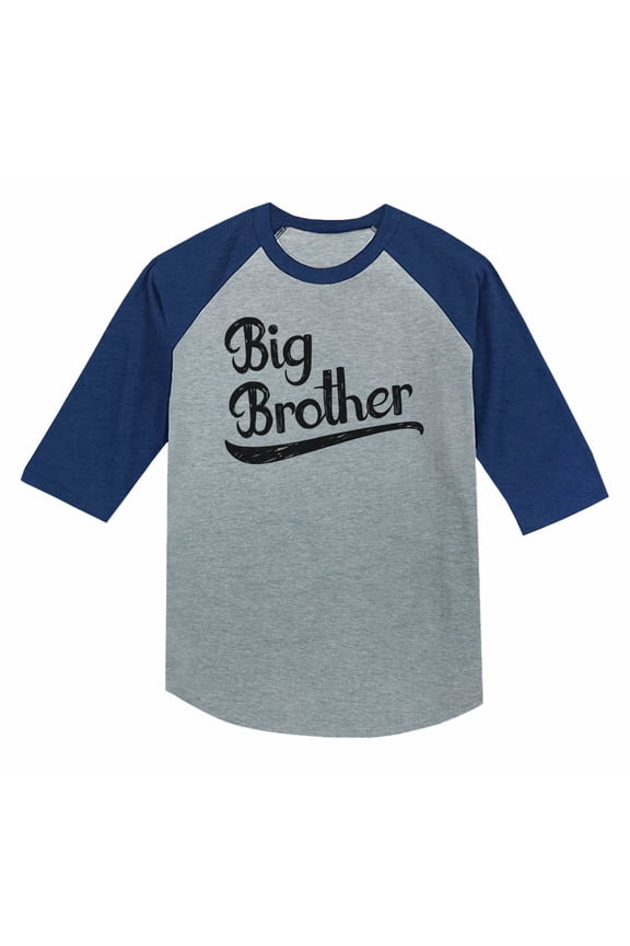 Boys Big Brother Shirt Gift for Big Brother Siblings Birthday Baby Shower Pregnancy Announcement Graphic Tee Big Bro Gifts for Brother 3-4 Sleeve Baseball Jersey Toddler T-Shirt