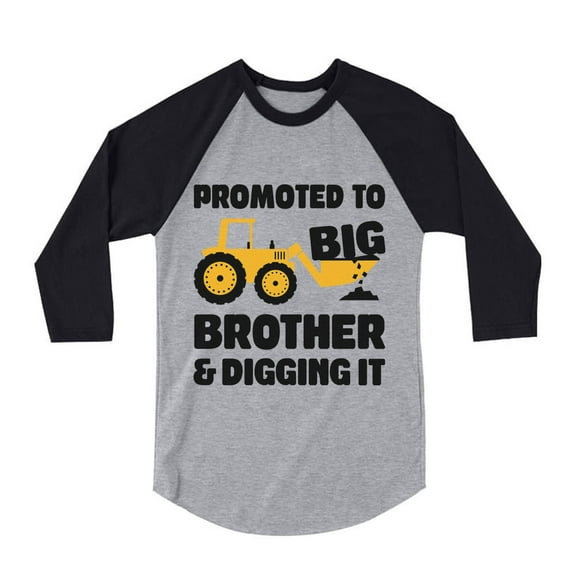 Tstars Boys Big Brother Shirt Gift for Big Brother Tractor Promoted to Big Brother Birthday Baby Shower Pregnancy Announcement Big Bro Gifts for Brother 3-4 Sleeve Baseball Jersey Toddler Shirt