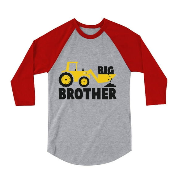 Tstars Boys Big Brother Shirt Big Brother Gift for Tractor Loving Birthday Graphic Tee Pregnancy Announcement Big Bro Gifts for Brother Toddler 3-4 Sleeve Baseball Jersey Shirt