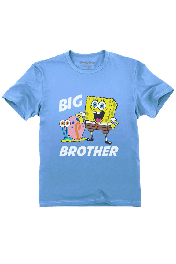 Boys Big Brother Shirt SpongeBob and Gary Big Brother Funny Humor Pregnancy Announcement Big Bro Gifts for Brother Toddler Kids Graphic T Shirt