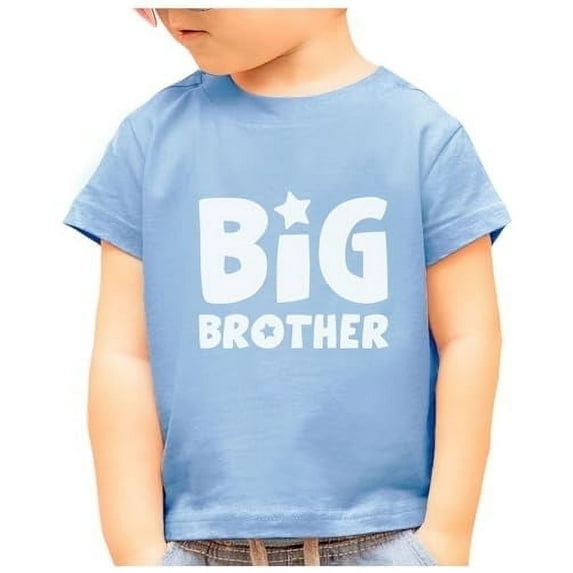 Tstars Boys' Big Brother T-Shirt - Elder Sibling Gift - Pregnancy Announcement - 4T, California Blue