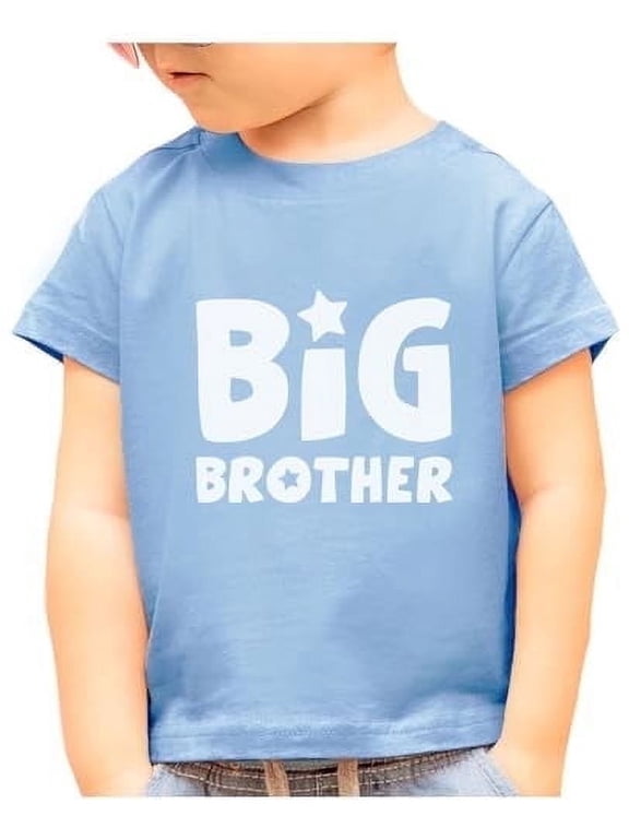 Boys' Big Brother T-Shirt - Elder Sibling Gift - Pregnancy Announcement - 4T, California Blue