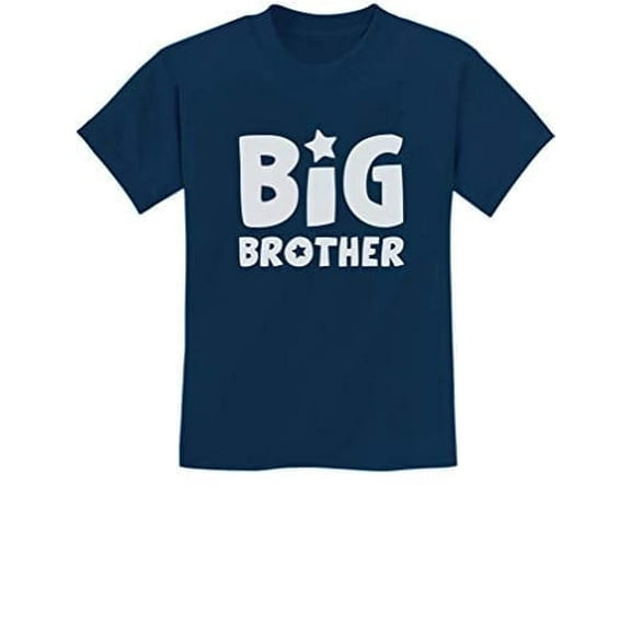 Tstars Boys' Big Brother T-Shirt - Elder Sibling Gift - Pregnancy Announcement - M, Navy