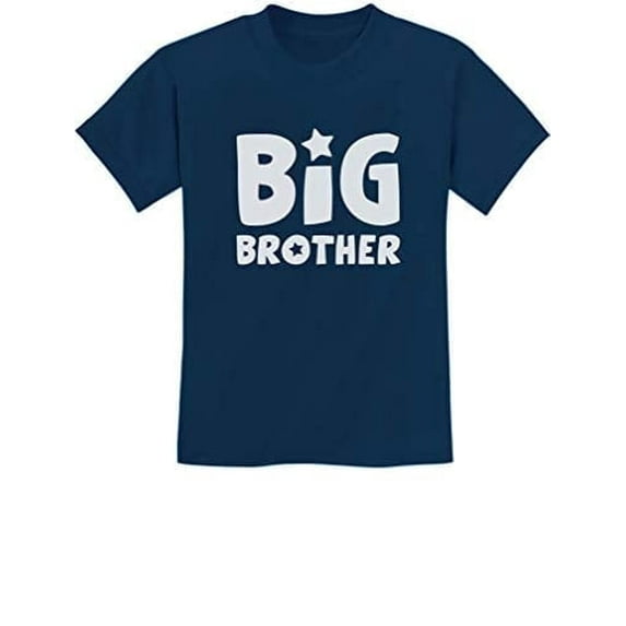 Tstars Boys' Big Brother T-Shirt - Elder Sibling Gift - Pregnancy Announcement - M, Navy