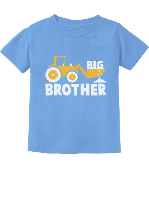 Boys' Big Brother T-Shirt - Tractor Loving Toddler Shirt - Pregnancy Reveal - Size 3T - California Blue
