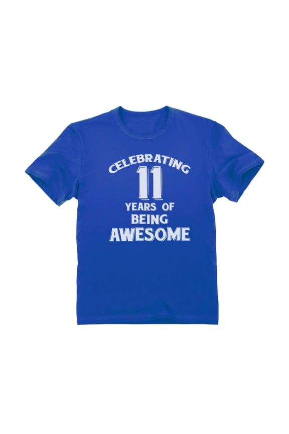 Boys Birthday Gift - 11th Birthday Graphic T-shirt - Celebrating 11 Years of Being Awesome - Unique Party Outfit - Youth Kids Birthday Shirt - Ideal Gift for Eleven-Year-Olds