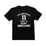Tstars Boys Birthday Gift - 11th Birthday Graphic T-shirt - Celebrating 11 Years of Being Awesome - Unique Party Outfit - Youth Kids Birthday Shirt - Ideal Gift for Eleven-Year-Olds