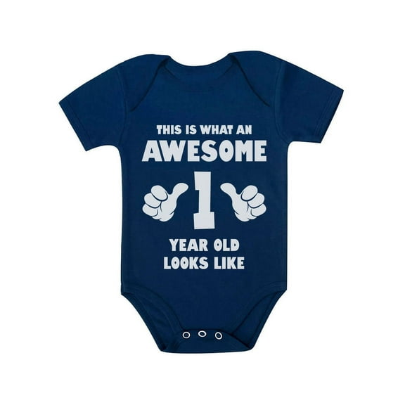 Tstars Boys' First Birthday Bodysuit - Cute "One Year Old" Graphic - 1st Birthday Gift - Baby - 3M, Navy
