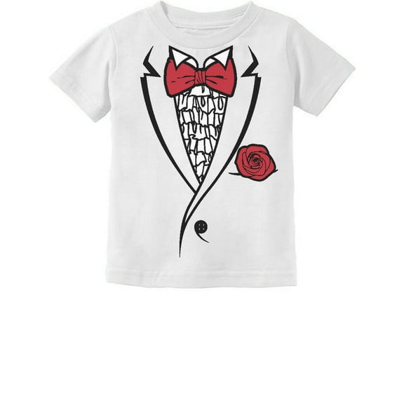 Tstars Boys Halloween Party Shirt Kids Printed Ruffled Tuxedo Suit with Red Bow Tie Trick or Treat Day of the Dead Shirt for Boy Toddler Infant Kids T Shirt