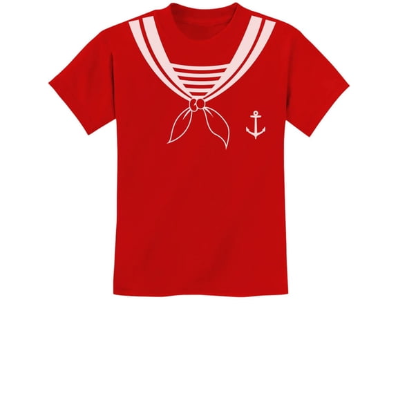 Tstars Boys Halloween Sailor Costume Youth Kids T-Shirt - Spooky Trick or Treat Outfit - Red Small