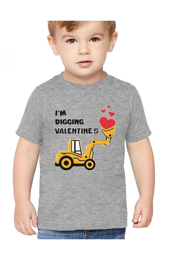 Boys I'm Digging" Valentine's Day Tractor T-Shirt – Adorable Gift for Toddlers